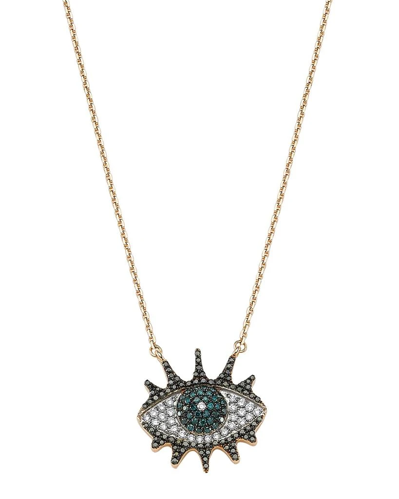 商品Bee Goddess|Eye Light 14k Pave Diamond Lashes Pendant Necklace,价格¥25246,第1张图片