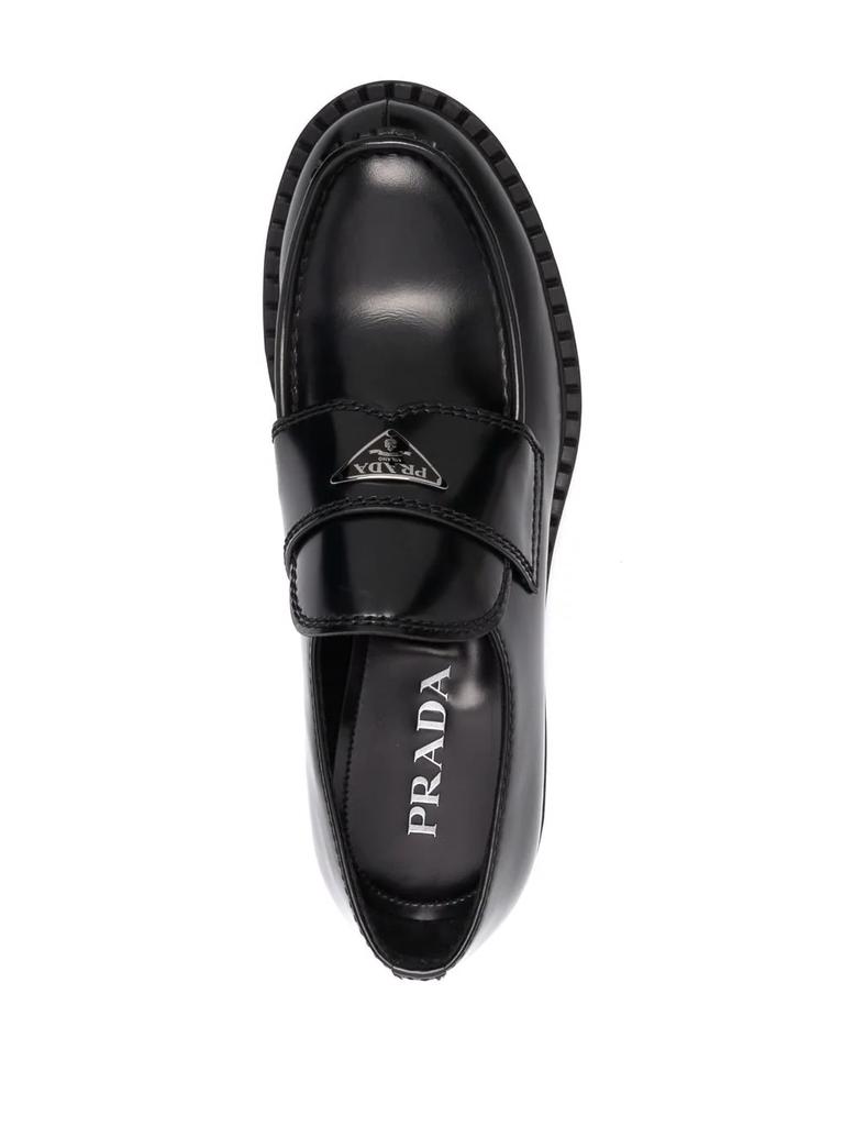 PRADA logo-plaque chunky heel loafers商品第2张图片规格展示