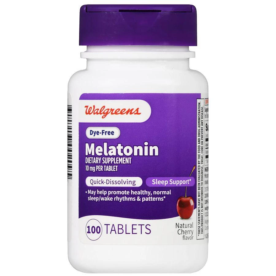 商品Walgreens|Melatonin Quick-Dissolving Tablets Dye-Free (100 days) Natural Cherry,价格¥108,第2张图片详细描述