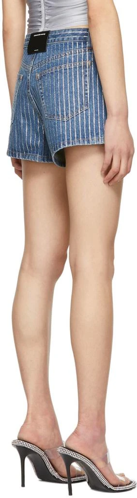 商品Alexander Wang|Indigo Crystal Stripe Bite Shorts,价格¥1537,第3张图片详细描述