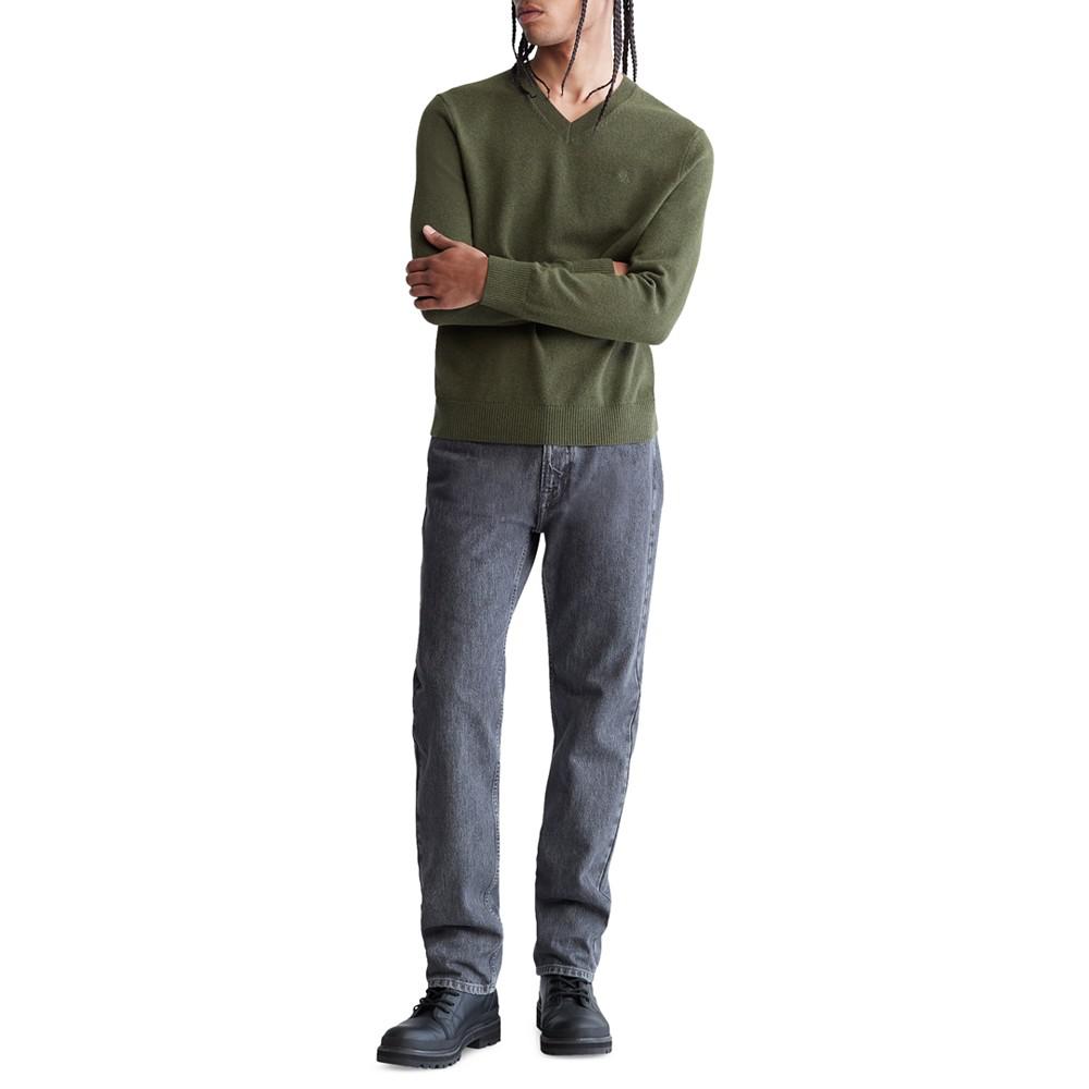 Men's Regular-Fit Merino Wool V-Neck Sweater商品第4张图片规格展示