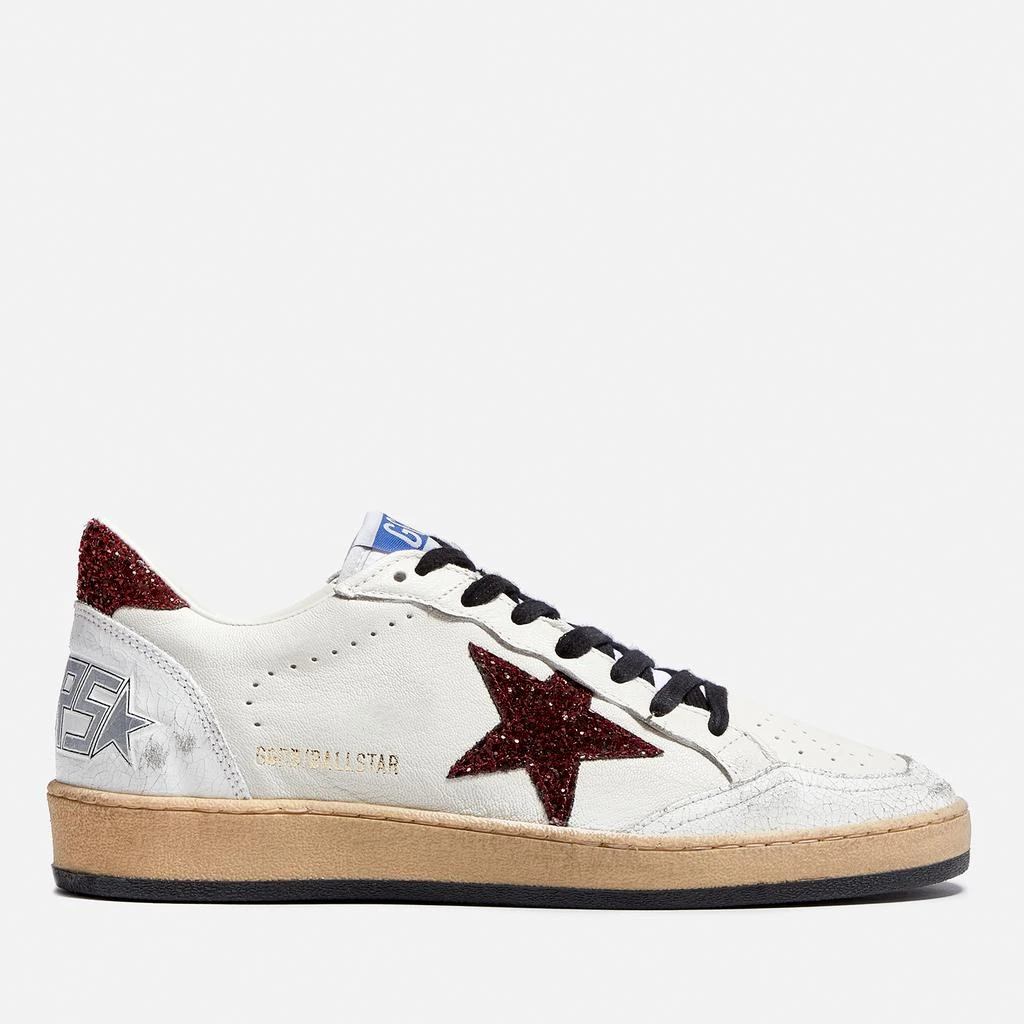 商品Golden Goose|Golden Goose Ball Star Distressed Glittered Leather Trainers,价格¥2982,第1张图片