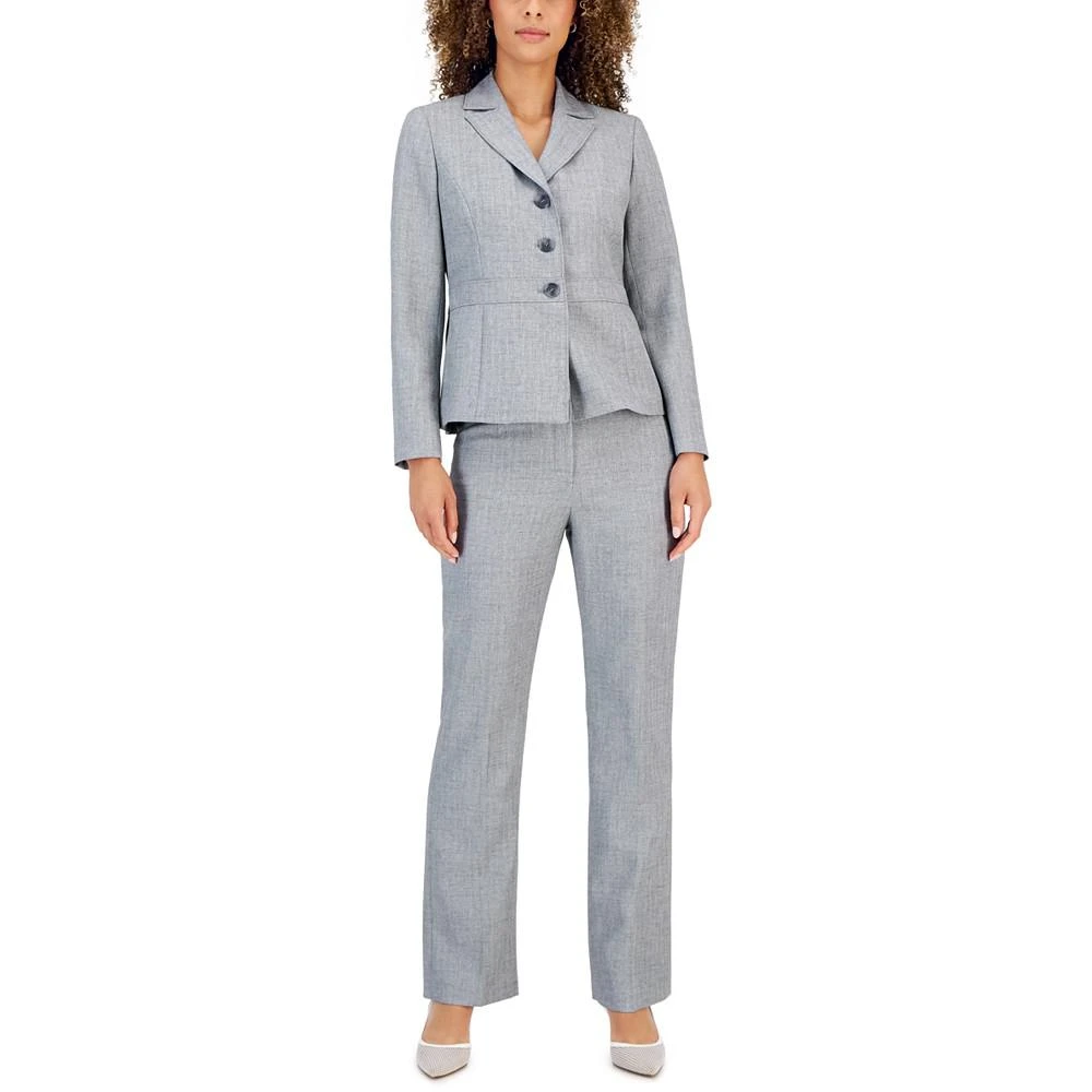商品Le Suit|Three-Button Seamed Jacket & Kate Pants, Regular and Petite Sizes,价格¥987,第1张图片
