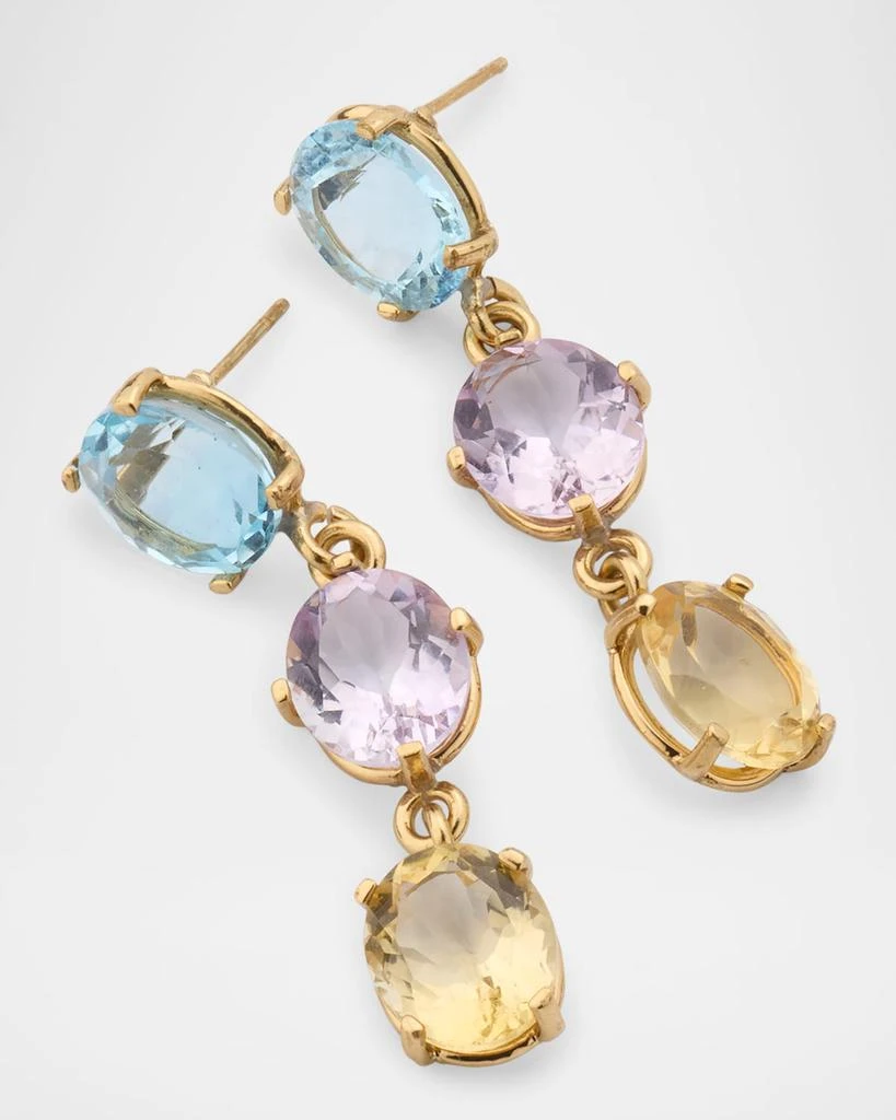 商品Dina Mackney|Blue Topaz, Amethyst, and Citrine Linear Earrings,价格¥2602,第3张图片详细描述