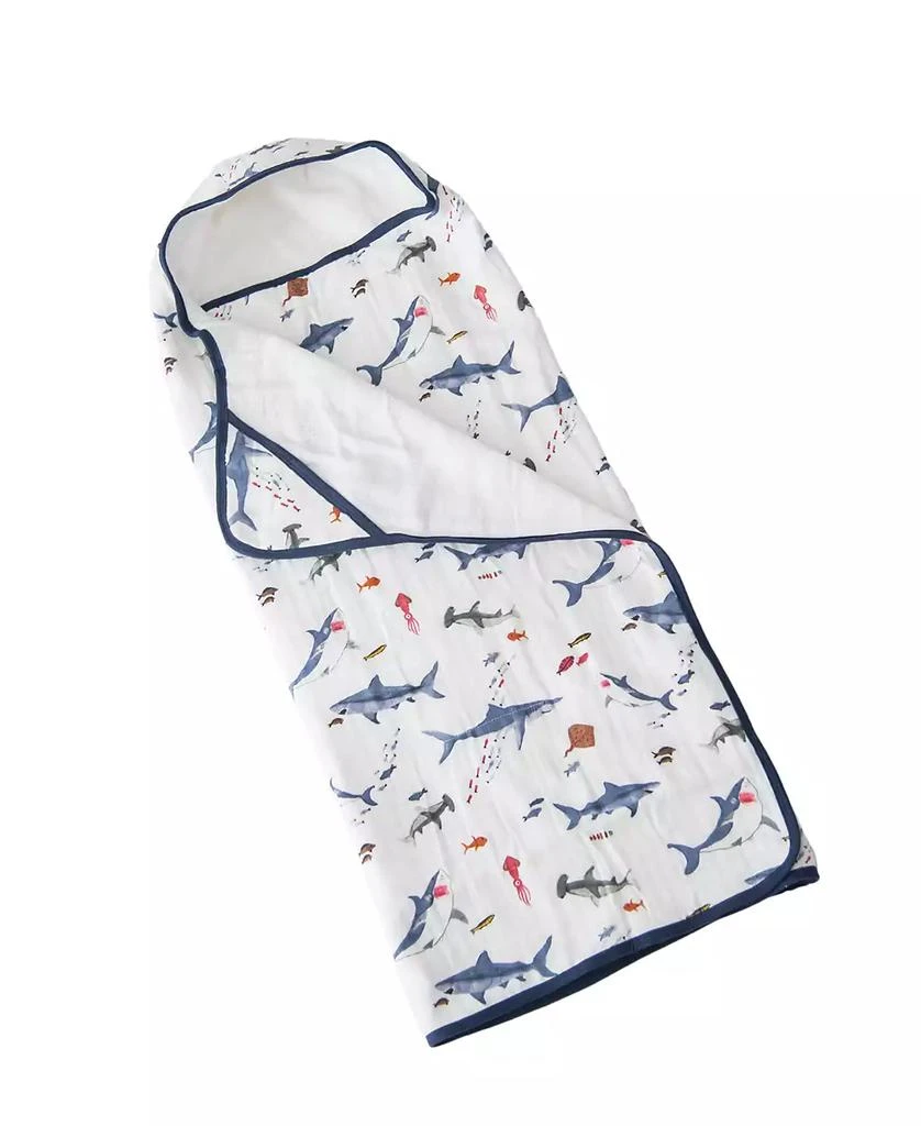 商品Little Unicorn|Baby Boys Animal Print Muslin and Terry Hooded Towel,价格¥304,第1张图片