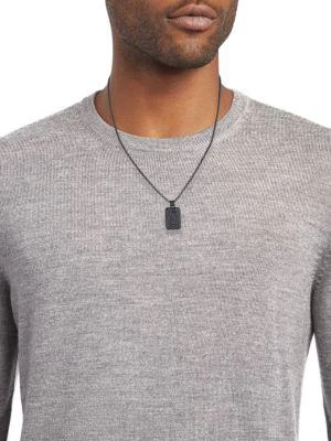 商品Effy|Black Rhodium Plated Sterling Silver & Black Spinel Dog Tag Pendant Necklace,价格¥3309,第2张图片详细描述