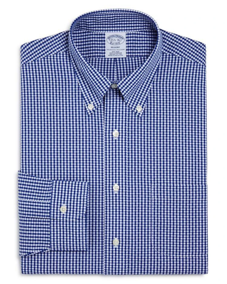 商品Brooks Brothers|Dobby Gingham Classic Fit Dress Shirt,价格¥613,第1张图片