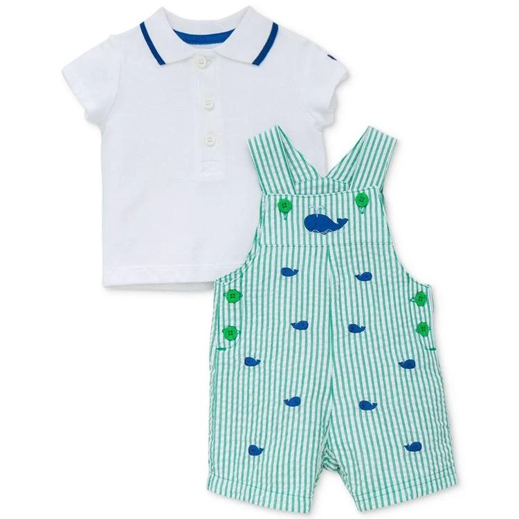 商品Little Me|2-Pc. Cotton Polo Shirt & Whales Overall Set, Baby Boys (0-24 months),价格¥180,第3张图片详细描述