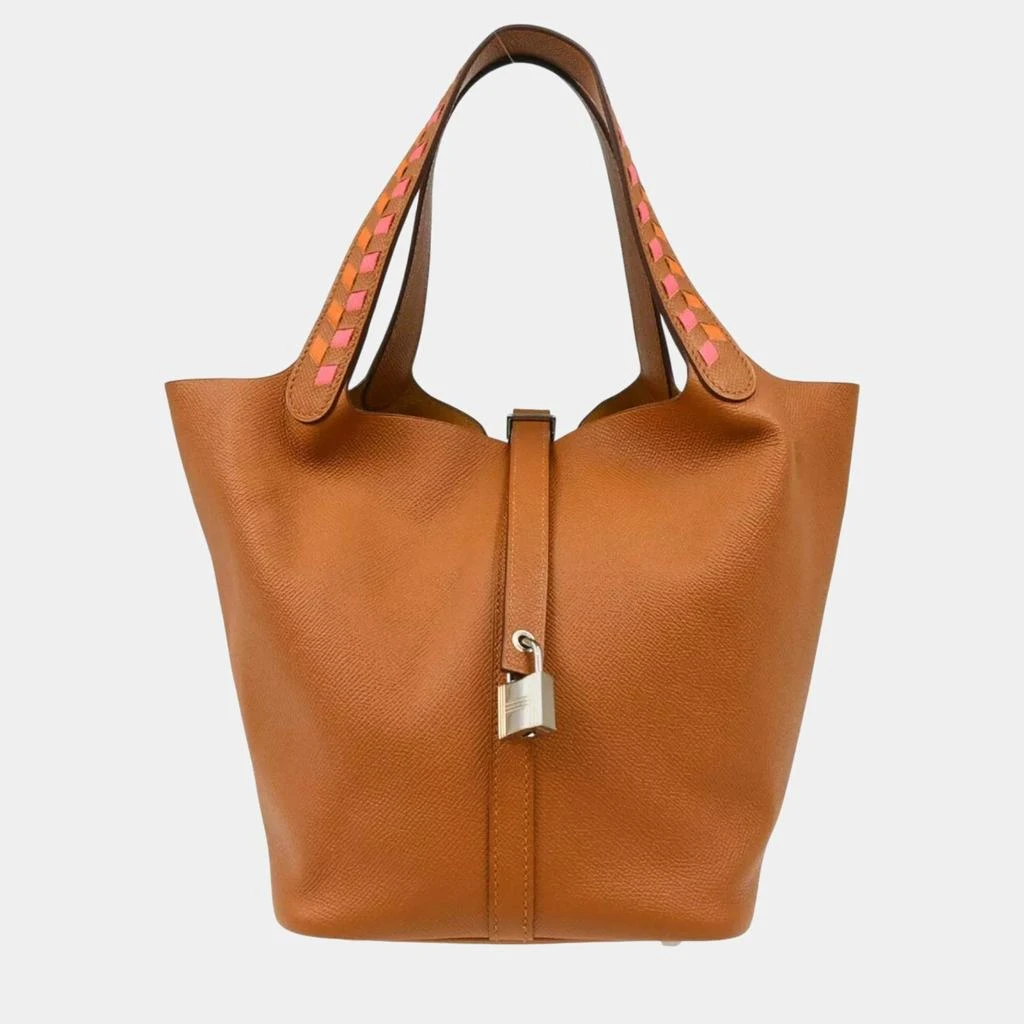 商品[二手商品] Hermes|Hermes Gold Epsom Leather Picotin Lock MM Tote Bag,价格¥32959,第1张图片