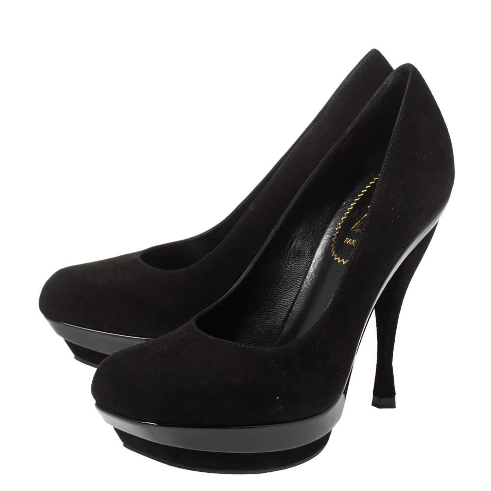 商品[二手商品] Yves Saint Laurent|Saint Laurent Paris Black Suede Arya Platform Pumps Size 36,价格¥1330,第4张图片详细描述