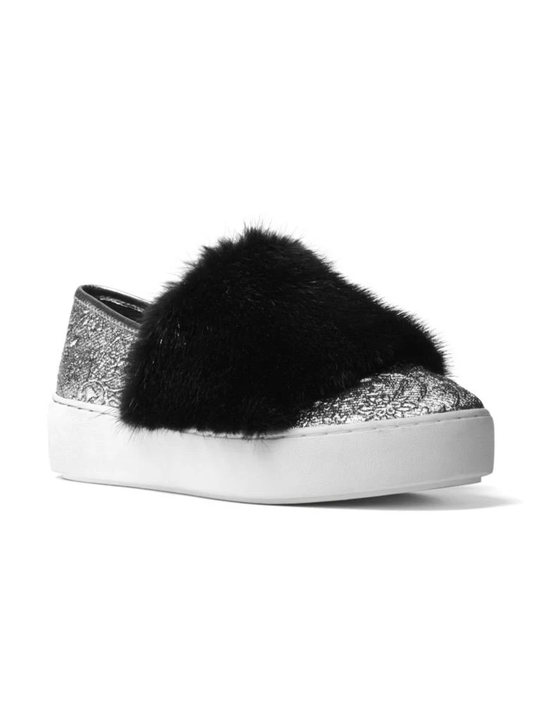 商品Michael Kors|Michael Kors Collection - Lorelai Mink Fur & Metallic Skate Sneakers,价格¥1486,第2张图片详细描述