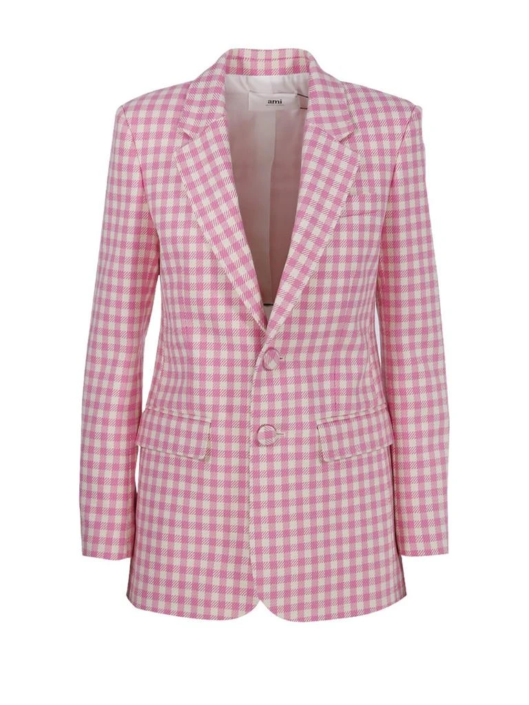 商品AMI|AMI Paris Checked Single-Breasted Tailored Blazer,价格¥4384,第1张图片