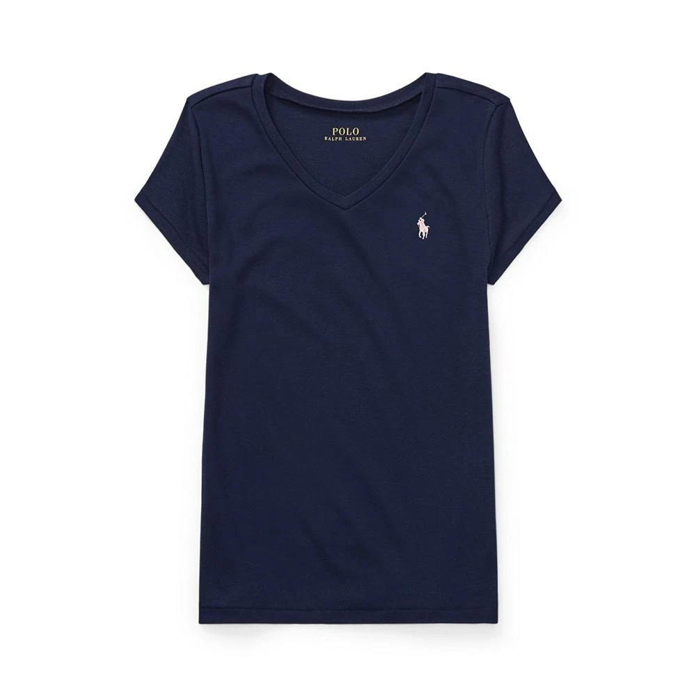 商品Ralph Lauren|Big Girls Cotton Jersey V-Neck T-shirt,价格¥222,第1张图片