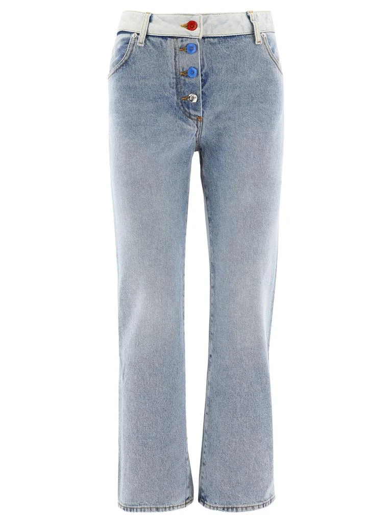 商品Off-White|Off-White Mid-Rise Cropped Jeans,价格¥2335,第1张图片