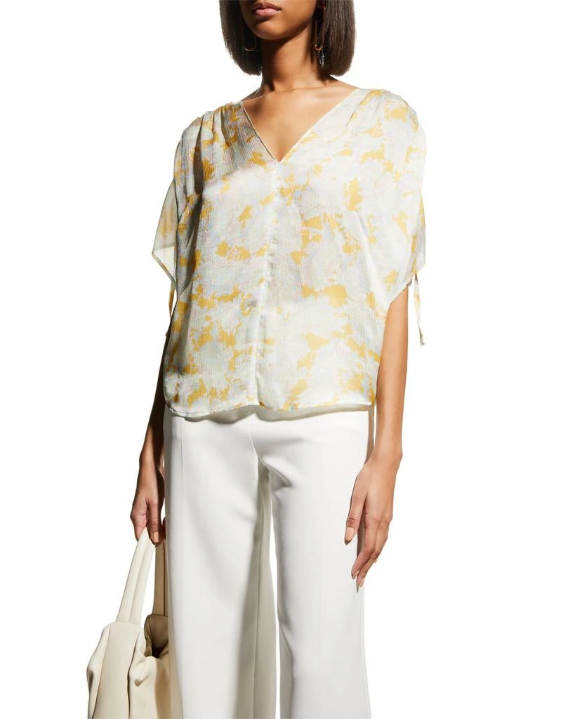 商品Vince|Lotus Ruched Short-Sleeve Silk Blouse,价格¥981,第3张图片详细描述