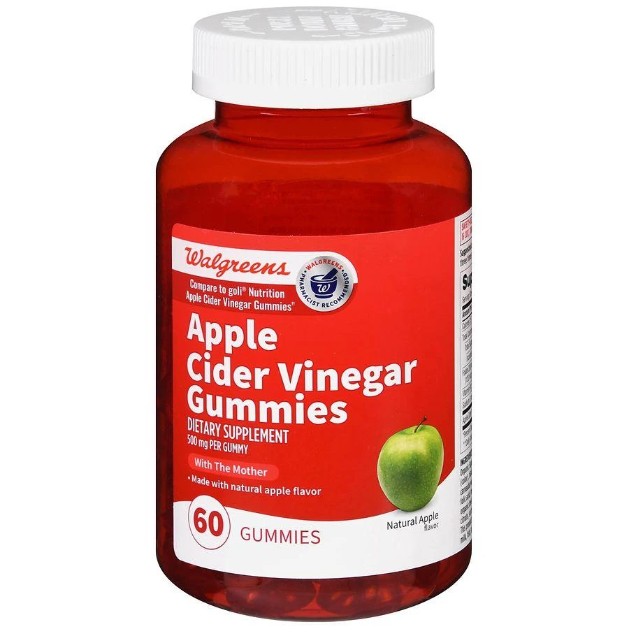 商品Walgreens|Apple Cider Vinegar Gummies (60 days) Natural Apple,价格¥97,第1张图片