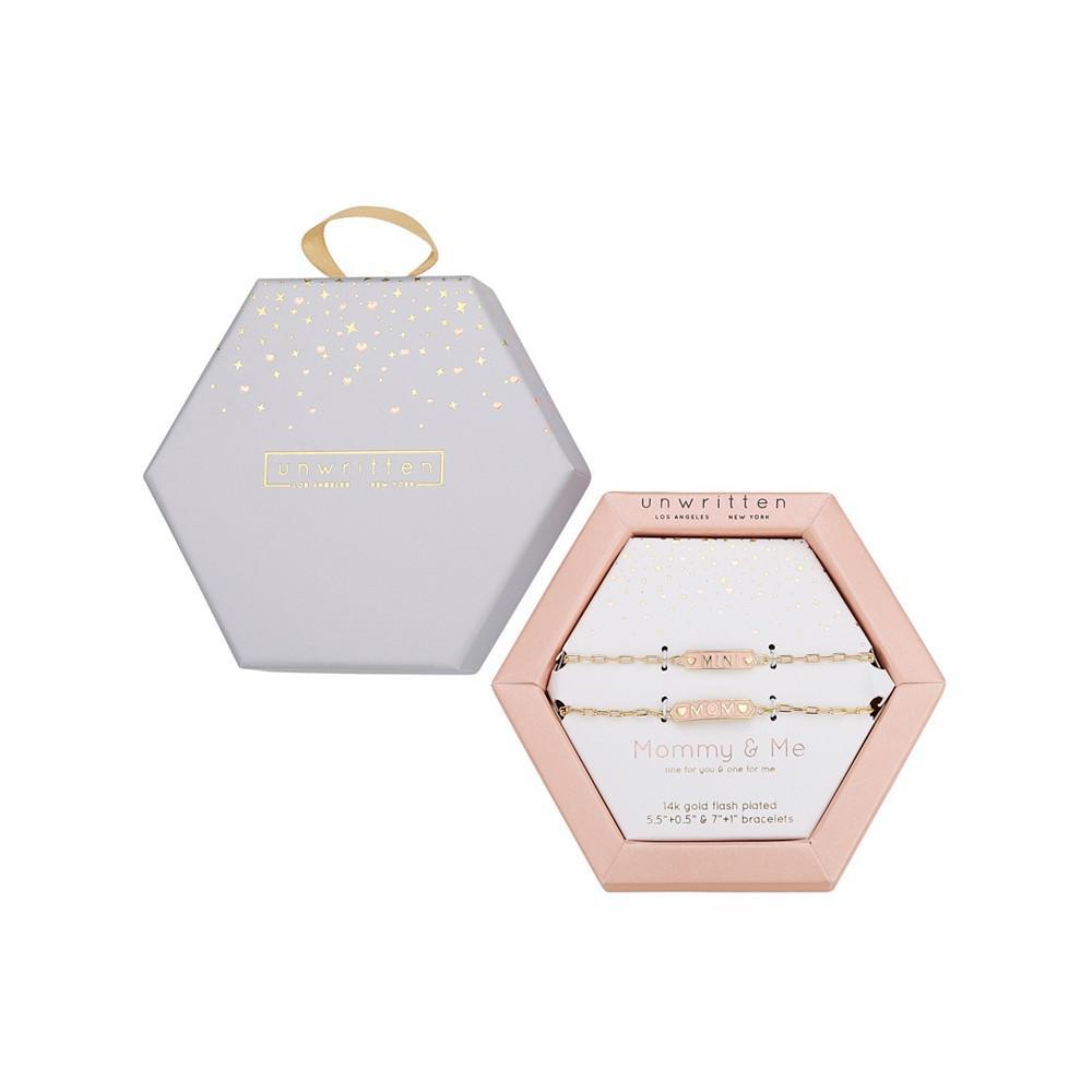 商品Unwritten|Enamel "Mom" and "Mini" Bar Chain Bracelet Set with Extender in 14K Gold Flash-Plated,价格¥111,第4张图片详细描述
