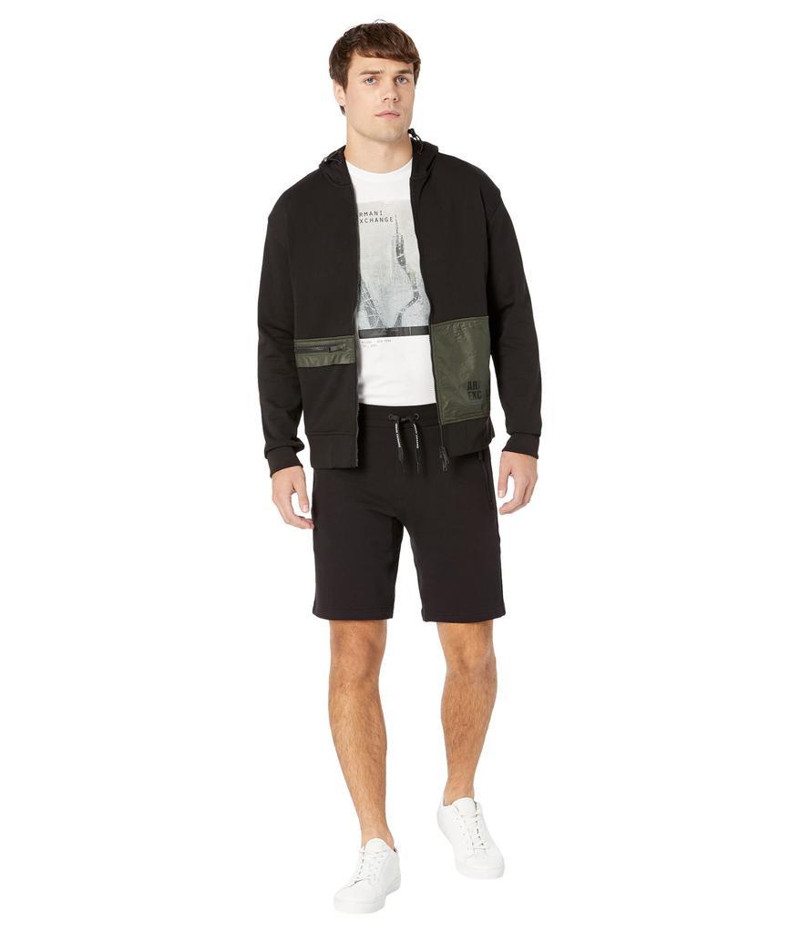 商品Armani Exchange|Mix Fabric Zip Hooded Sweatshirt,价格¥859,第6张图片详细描述