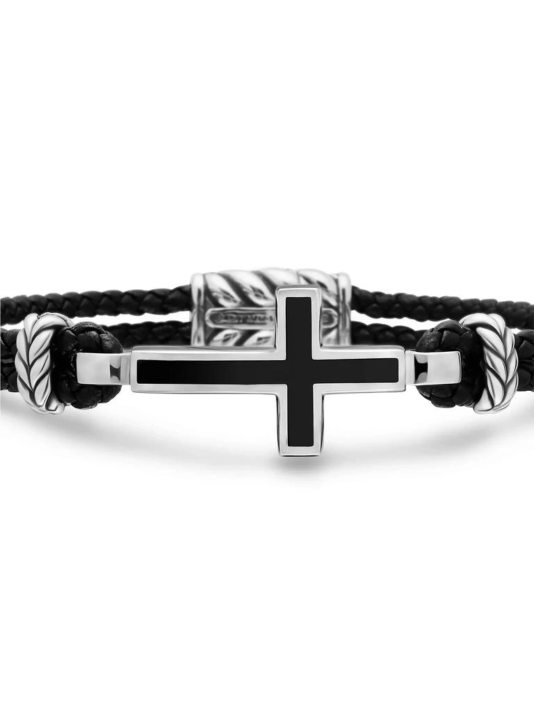商品David Yurman|Exotic Stone Cross Bracelet in Black Leather,价格¥3704,第5张图片详细描述