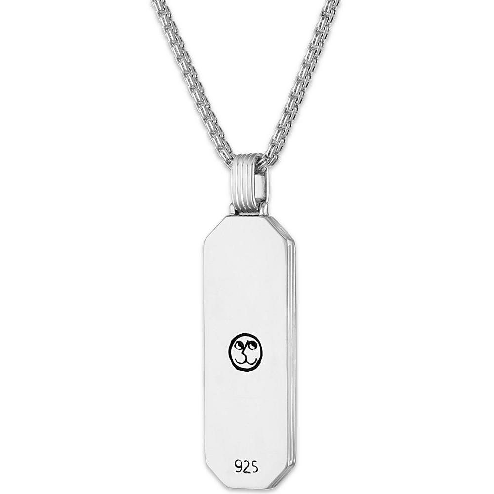 Black Spinel Beveled Dog Tag 24" Pendant Necklace (2-4/5 ct. t.w.) in Sterling Silver (Also in White Topaz), Created for Macy's商品第2张图片规格展示