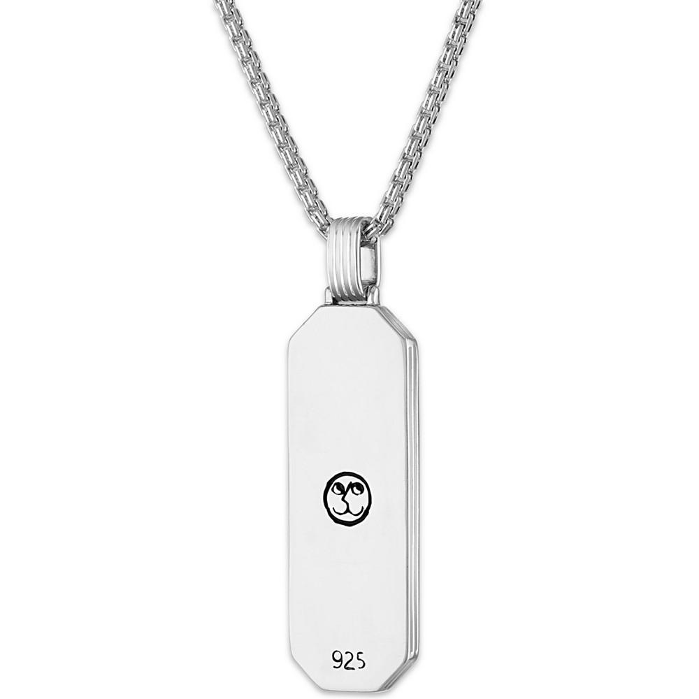 商品Esquire Men's Jewelry|Black Spinel Beveled Dog Tag 24" Pendant Necklace (2-4/5 ct. t.w.) in Sterling Silver (Also in White Topaz), Created for Macy's,价格¥2143,第4张图片详细描述