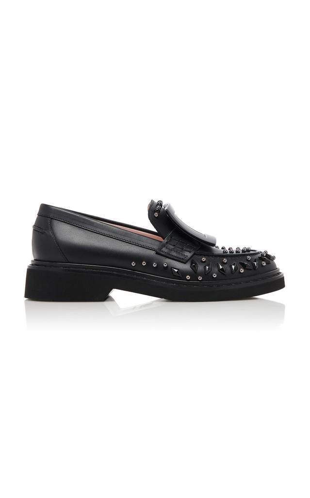 Roger Vivier - Viv Rangers Studs Leather Loafers - Black - IT 38 - Moda Operandi商品第1张图片规格展示