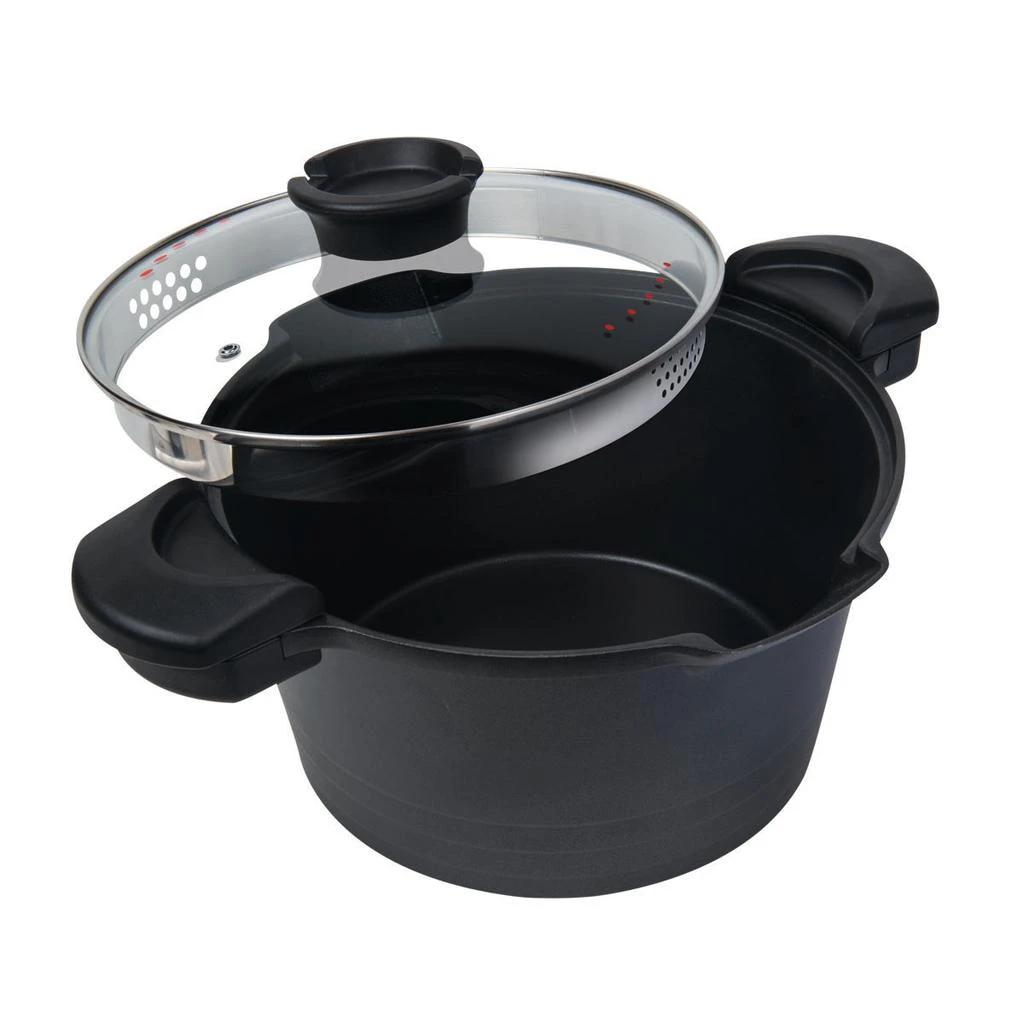 商品MASTERPAN|5 Qt. Stock N' Pasta Pot With Easy Pour Strainer Glass Lid, 9”,价格¥475,第1张图片