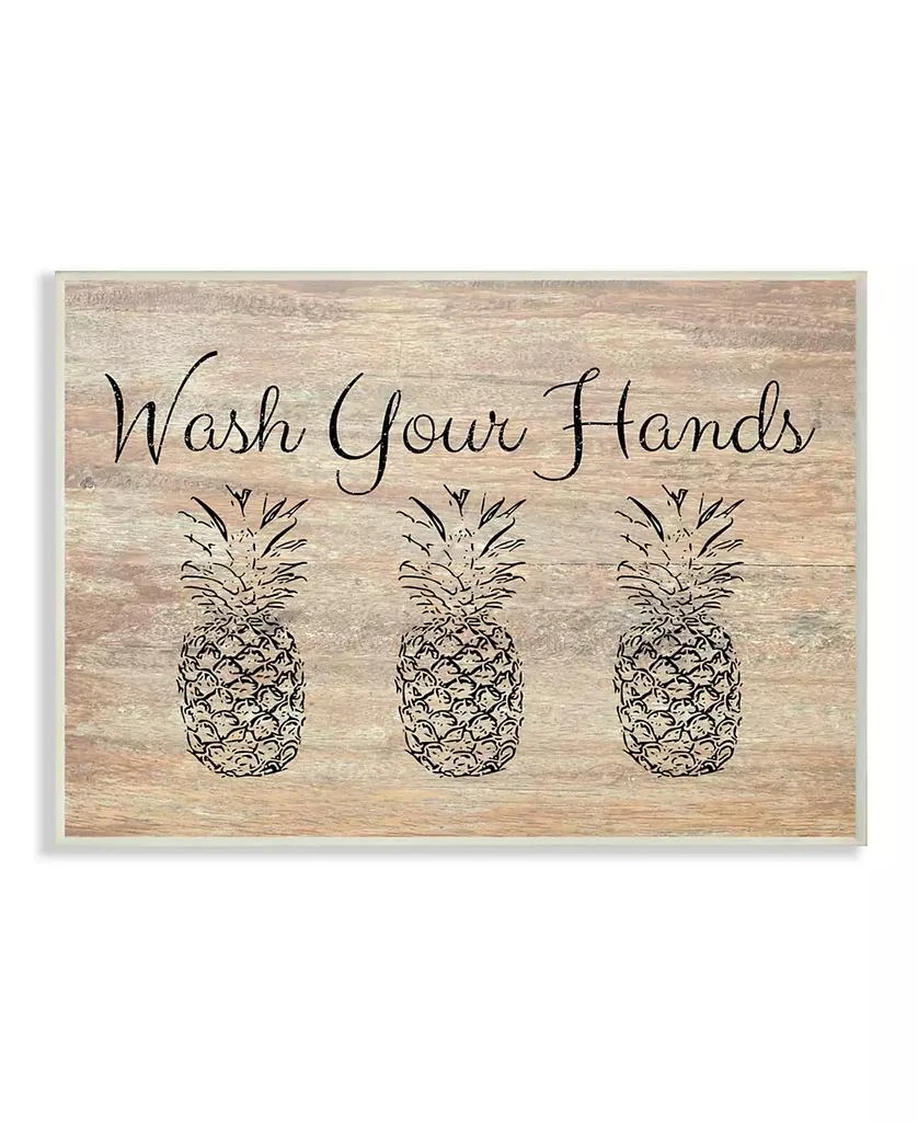 商品Stupell Industries|Wash Your Hands Pineapple Wall Plaque Art, 10" x 15",价格¥301,第1张图片