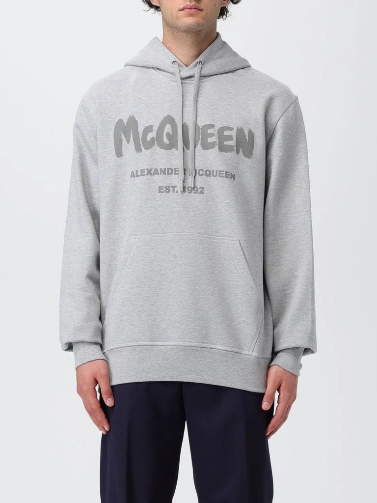 商品Alexander McQueen|Alexander McQueen Graffiti sweatshirt in cotton with logo print,价格¥4014,第1张图片