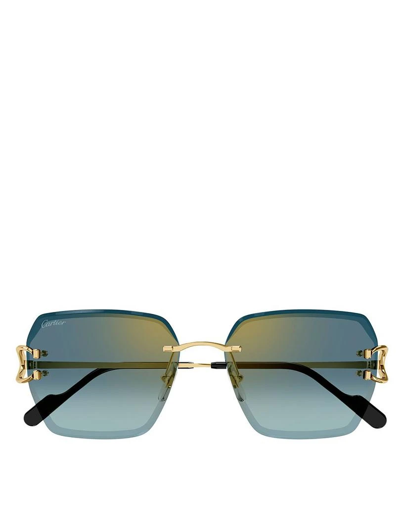 Decor 24 Carat Gold Plated Rimless Butterfly Sunglasses, 58mm 商品