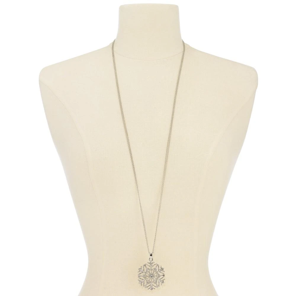 商品Charter Club|Silver-Tone Crystal Snowflake 36" Pendant Necklace, Created for Macy's,价格¥98,第2张图片详细描述