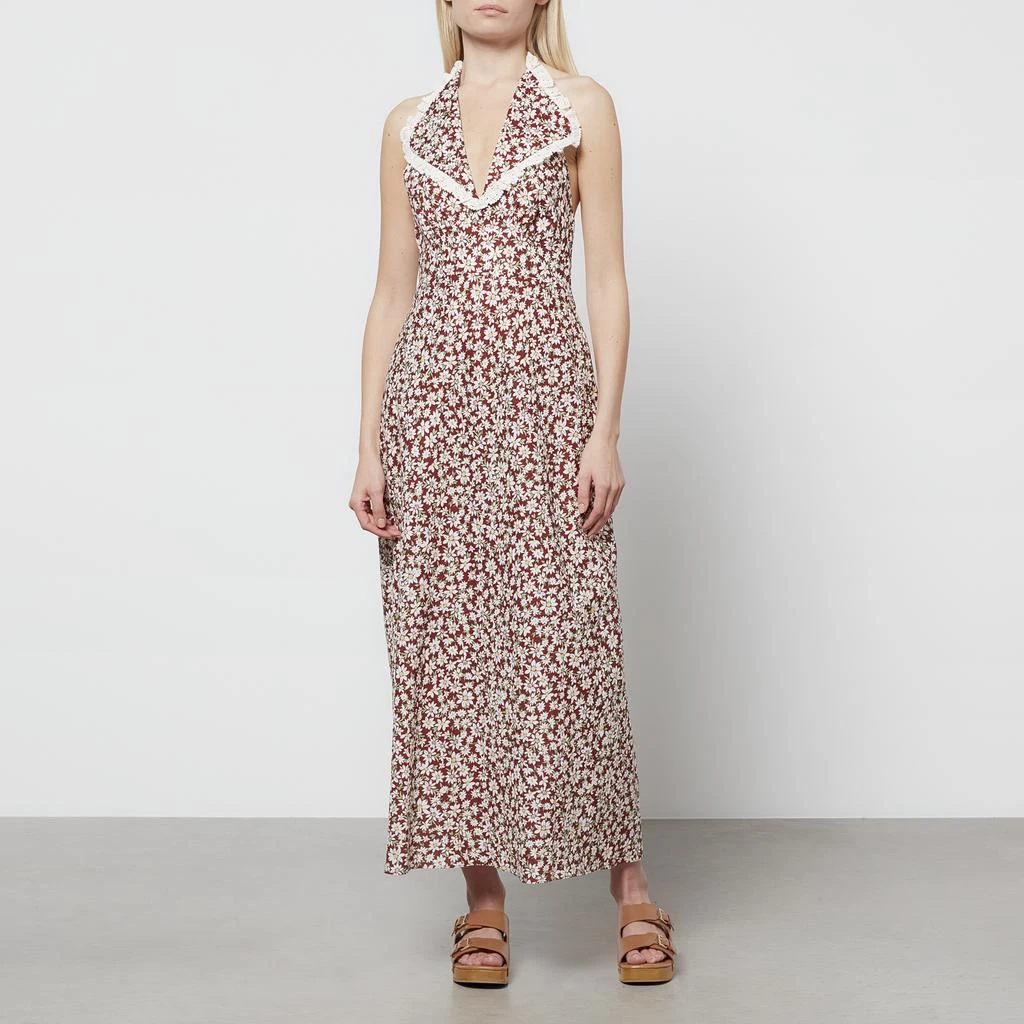 商品Rixo|RIXO Women's Sabrina Midi Dress - Chocolate Daisy Chain,价格¥532,第1张图片