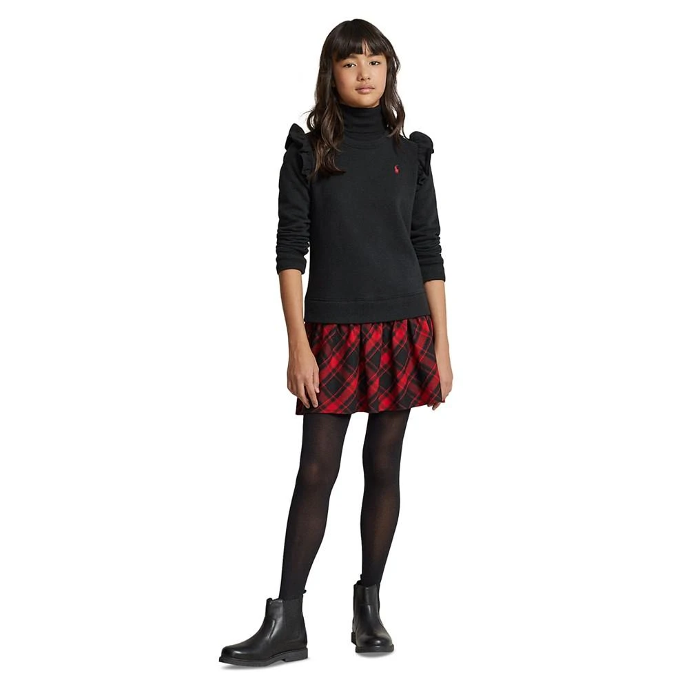 商品Ralph Lauren|Big Girls Plaid Fleece Sweatshirt Dress,价格¥434,第4张图片详细描述