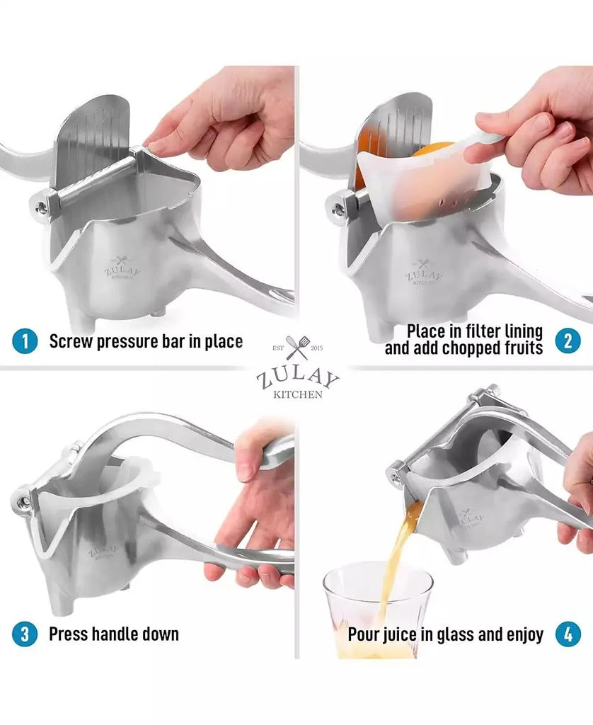 商品Zulay Kitchen|Fruit Juice Press Squeezer with Detachable Lever & Removable Strainer,价格¥190,第4张图片详细描述