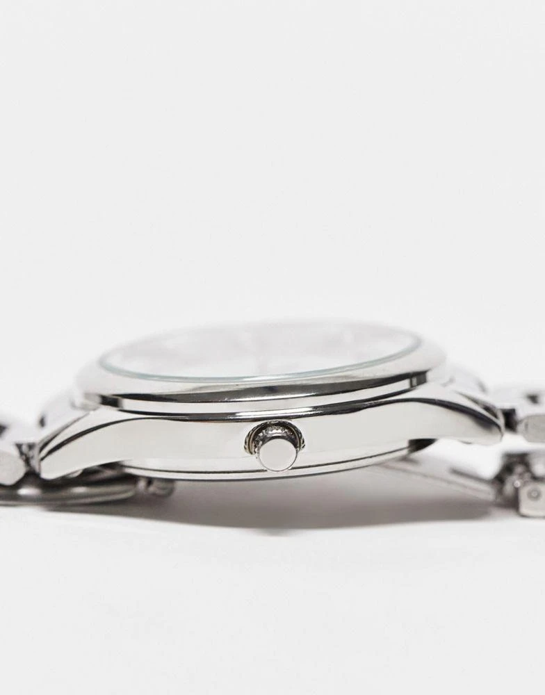 商品Brave Soul|Brave Soul chunky bracelet watch with diamante face detail in silver,价格¥188,第4张图片详细描述