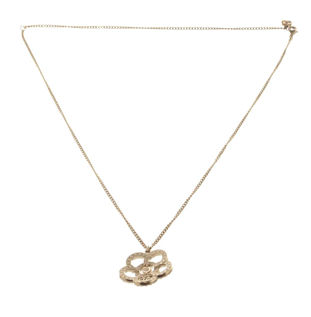 Chanel Gold Camellia Pearl Necklace商品第2张图片规格展示