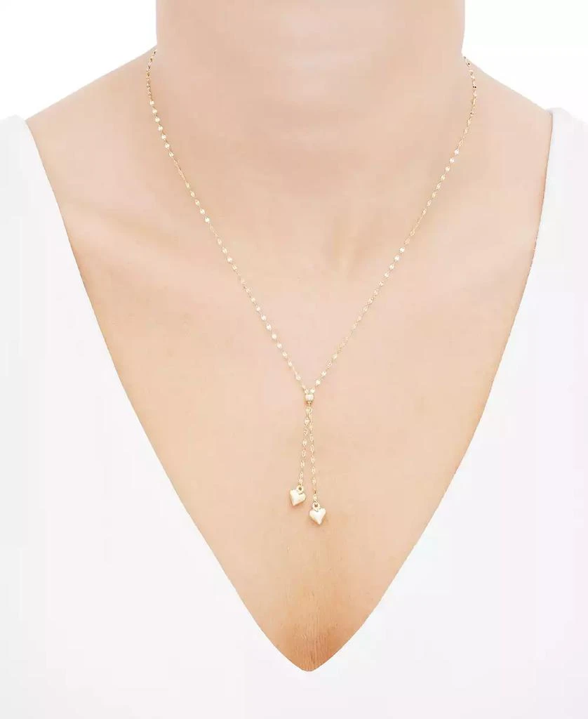 商品Macy's|Double Heart 18" Lariat Necklace in 10k Gold,价格¥842,第2张图片详细描述