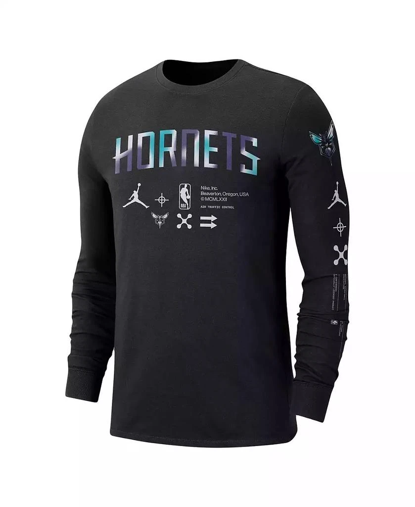 商品Jordan|Men's Black Charlotte Hornets Essential Air Traffic Control Long Sleeve T-shirt,价格¥253,第2张图片详细描述