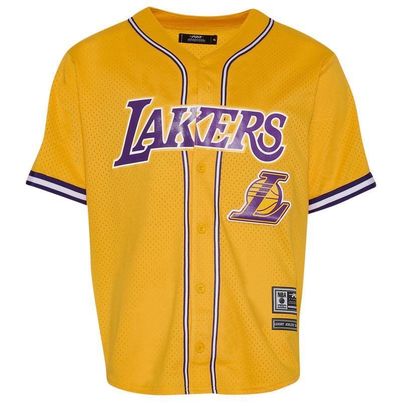 商品Pro Standard|Pro Standard Lakers NBA Button Up Mesh T-Shirt - Men's,价格¥323,第1张图片
