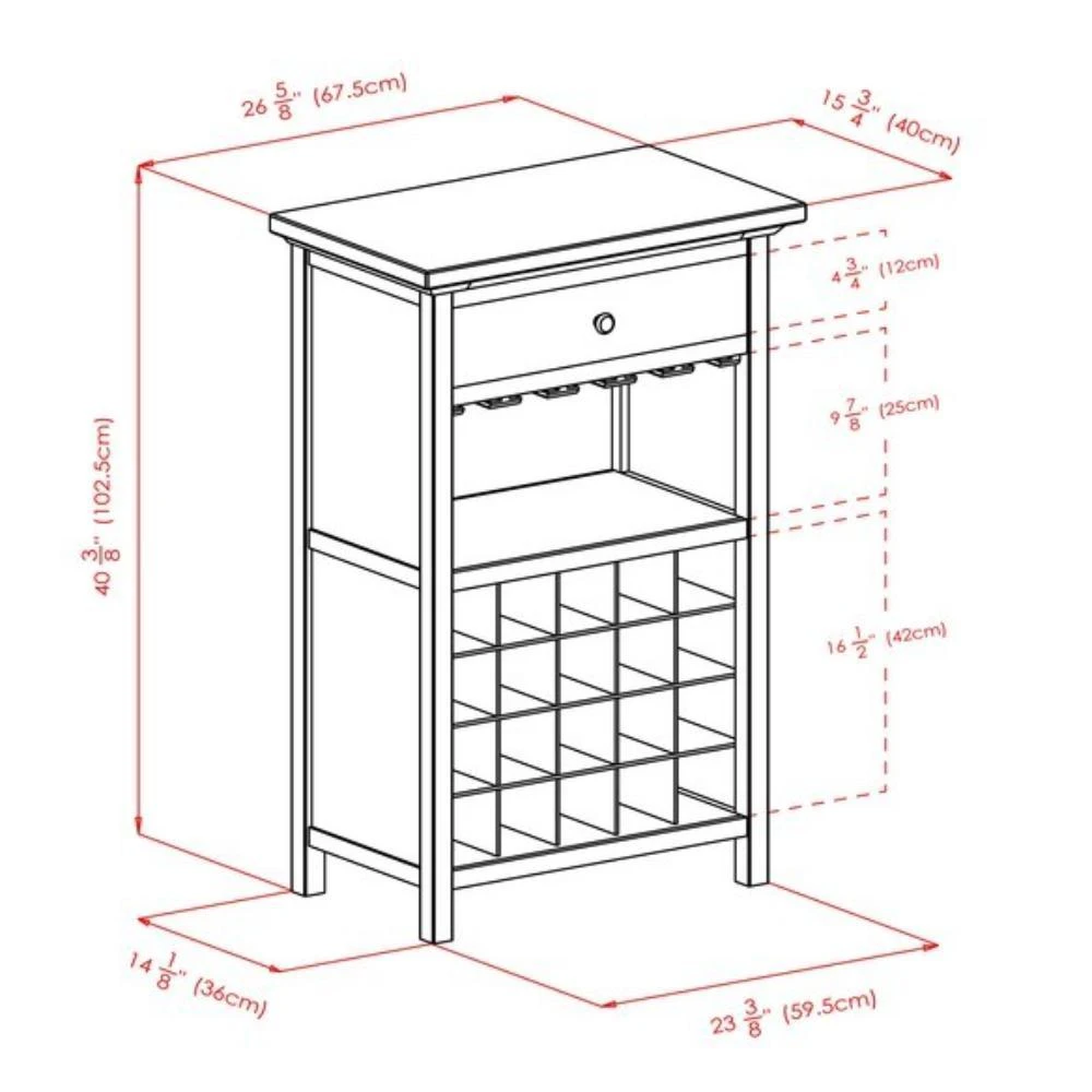 商品Hivvago|Wine Cabinet Walnut,价格¥2719,第5张图片详细描述