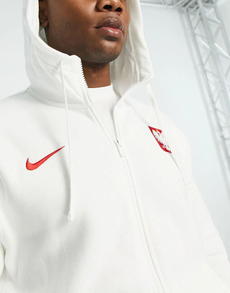 商品NIKE|Nike Football World Cup 2022 Poland unisex zip through hoodie in white,价格¥398,第4张图片详细描述