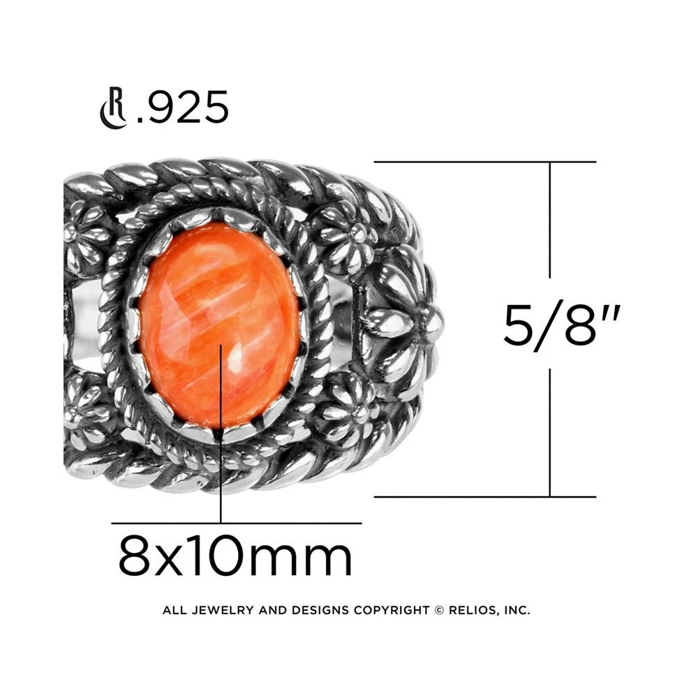 商品American West|Sterling Silver Gemstone Ring in Charoite, Orange Spiny Oyster or Purple Spiny Oyster,价格¥819,第2张图片详细描述