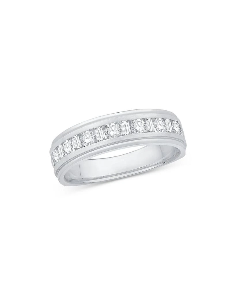 商品Bloomingdale's|Men's Round & Baguette Diamond Band in 14K White Gold, 0.75 ct. t.w.  - Exclusive ,价格¥32835,第1张图片详细描述