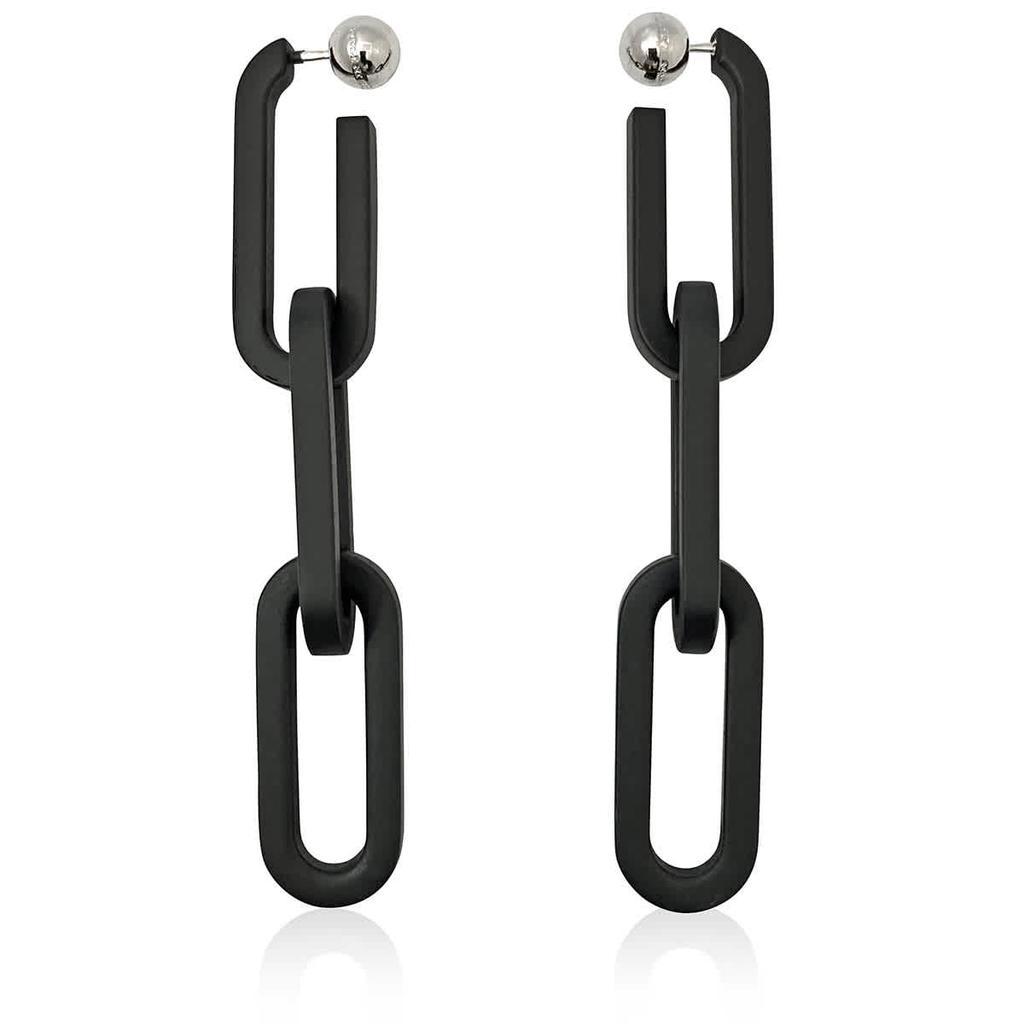 商品Burberry|Ladies Black Chain Link Drop Earrings,价格¥1035,第1张图片