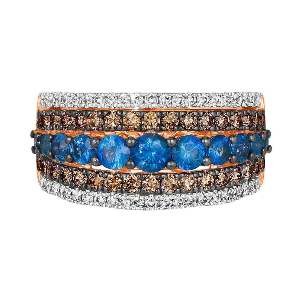 商品Le Vian|Chocolatier® Blueberry Sapphire (1-1/6 ct. t.w.) & Diamond (7/8 ct. t.w.) Multirow Ring in 14k Rose Gold,价格¥38832,第2张图片详细描述