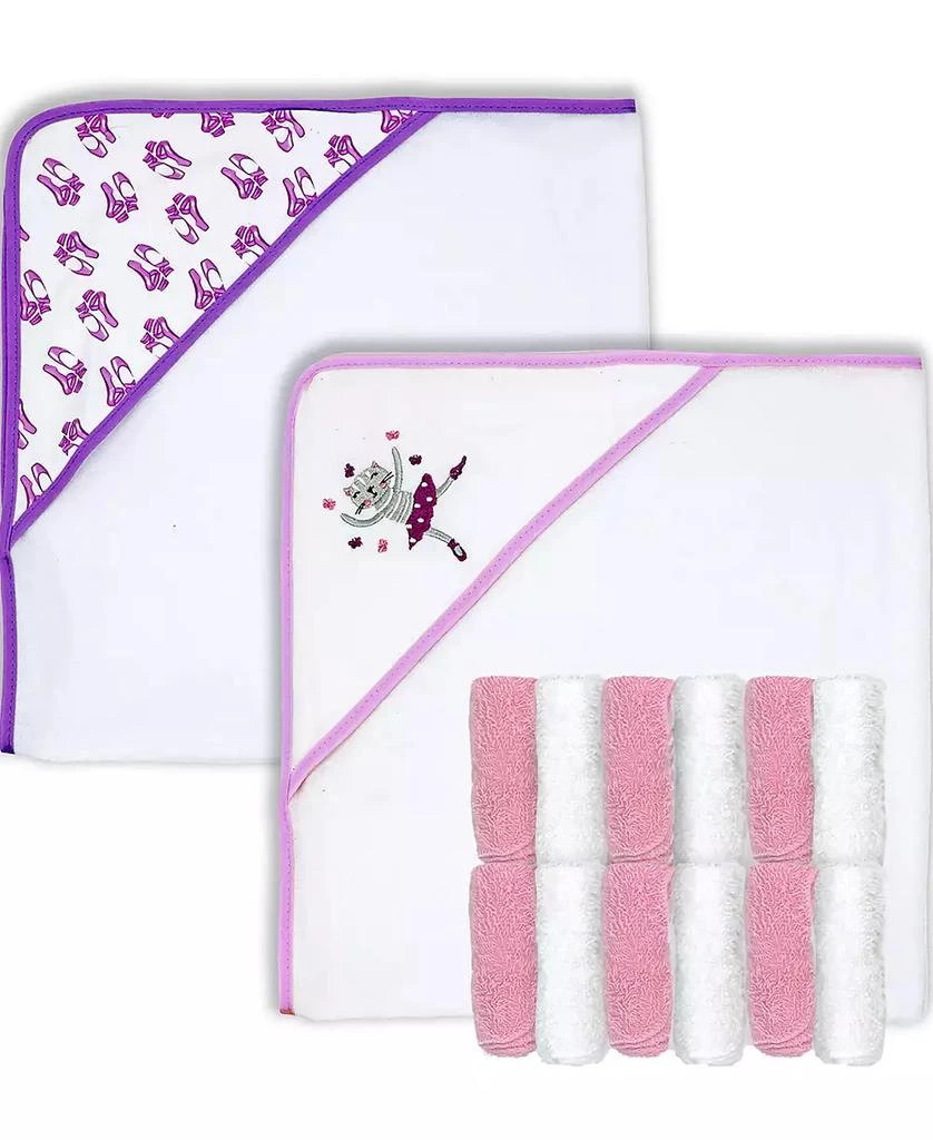 商品Baby Mode|Baby Girls Hooded Towel and Washcloth, 14 Piece Set,价格¥225,第1张图片