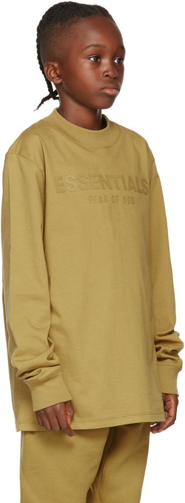 商品Essentials|Kids Khaki Logo Long Sleeve T-Shirt,价格¥320,第5张图片详细描述