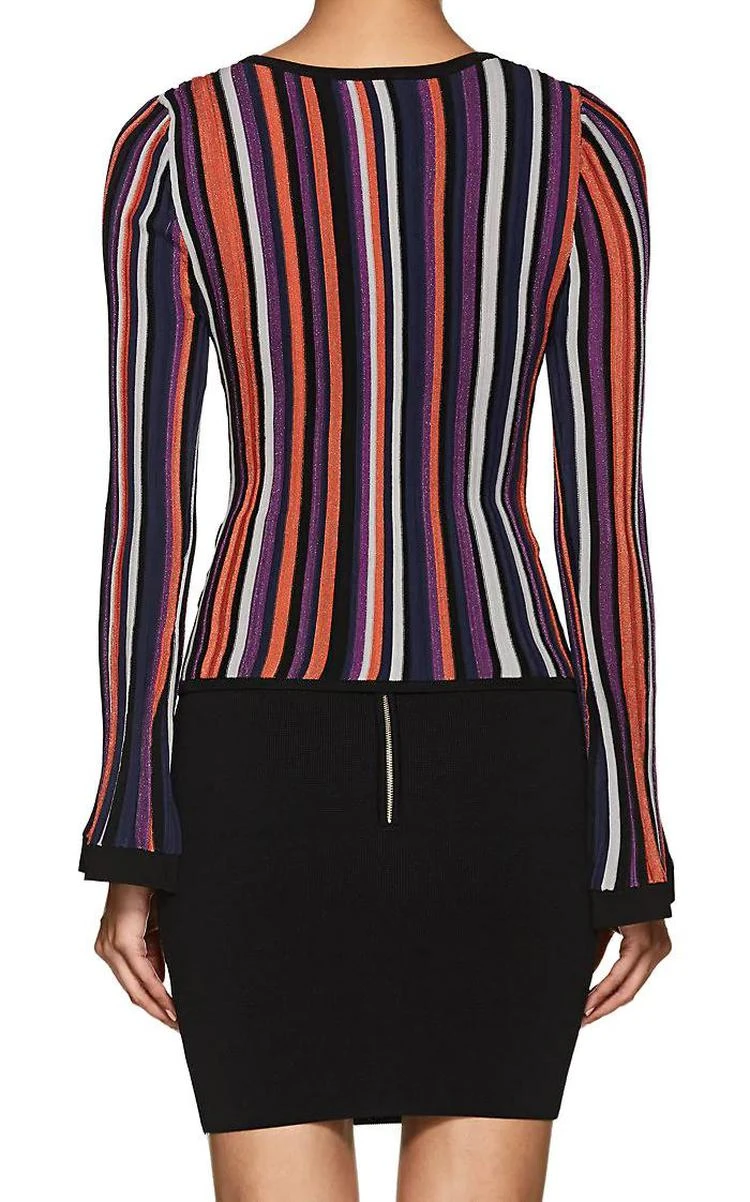 商品Ronny Kobo|Dafne Metallic Striped Sweater,价格¥538,第2张图片详细描述