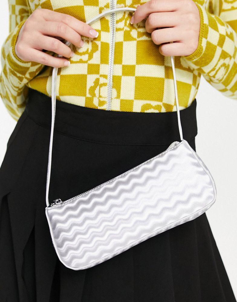 商品ASOS|ASOS DESIGN 90's holographic shoulder bag in silver,价格¥90,第1张图片