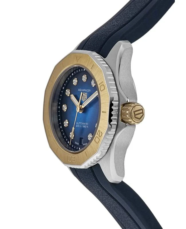 商品TAG Heuer|Tag Heuer Aquaracer Professional 200 Blue Diamond Dial Rubber Strap Women's Watch WBP2450.FT6215,价格¥30253,第3张图片详细描述